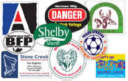 Custom Stickers, decals, crack and peel, die cut, stickers, 1 color, 2 color, 3 color, full color, custom Click for more info prices and to order.