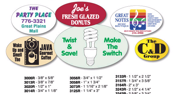 Recycled Paper Oval Roll Labels